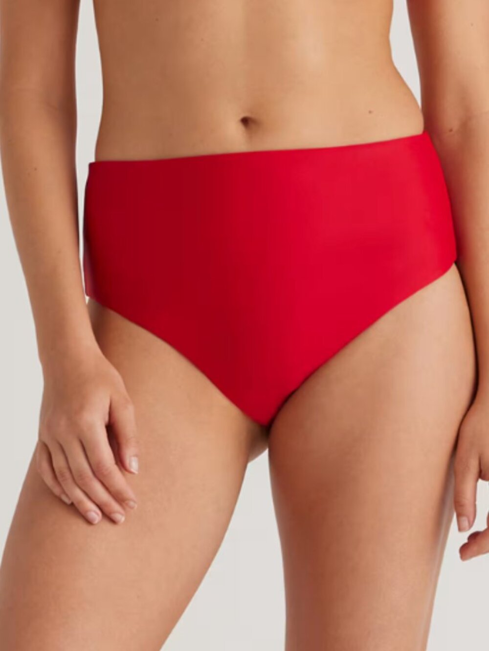 New! Quince Italian High Rise Cherry Red Bikini Bottom Swimwear Size M